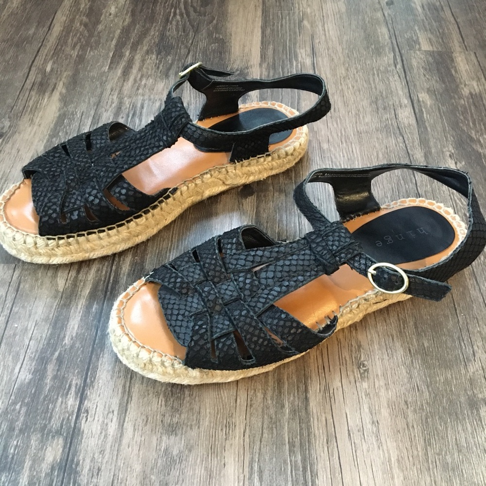 Hinge Leather Aria Espadrille Platform Sandal